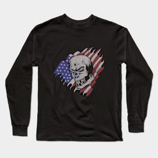 American Skull Long Sleeve T-Shirt